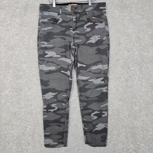 Democracy Womens Skinny Ankle Jeans Gray Camo Ab Technology Stretch Size 10